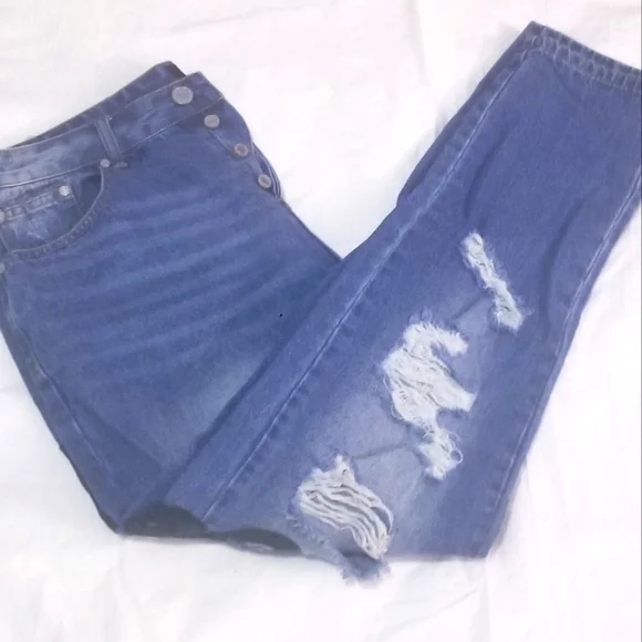 Men's Boohoo Distressed Denim Jeans Waist 36/Length 32in - Picture 2 of 6